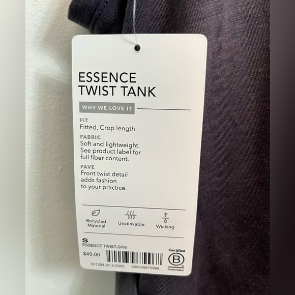 Athleta Dark Gray Essence Twist Tank Size Small NWT - Picture 3 of 6